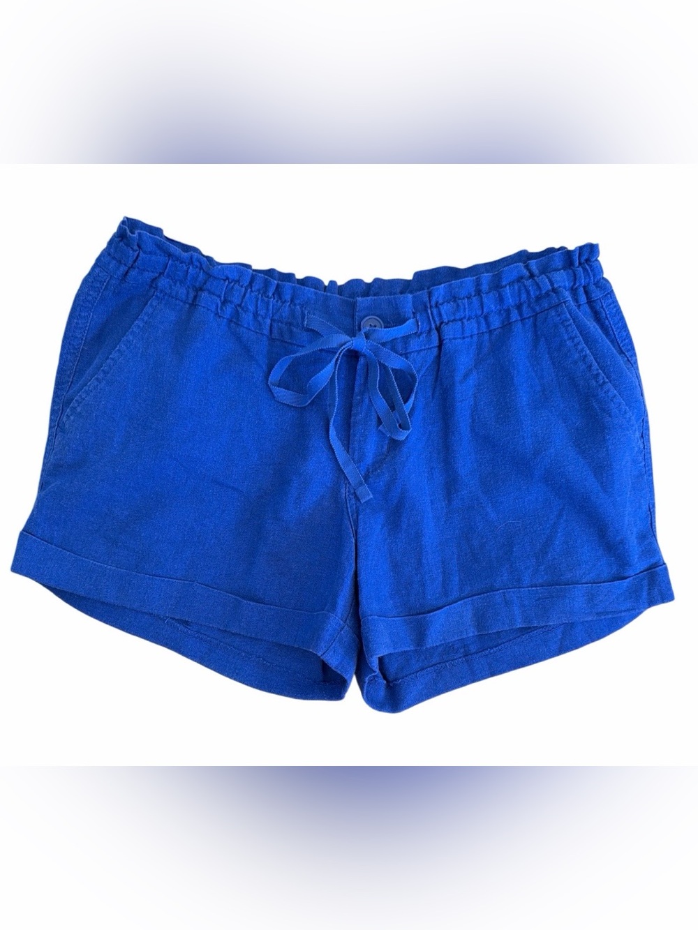 Old Navy Electric Blue Linen blend Drawstring Shorts